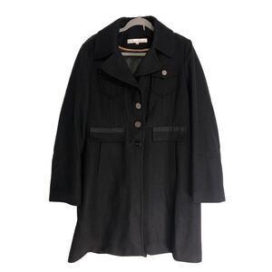 Kenneth Cole black wool blend pea coat, women's size‎ 16 heavy weight winter